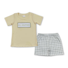 Load image into Gallery viewer, Big brother top plaid shorts boys outfits