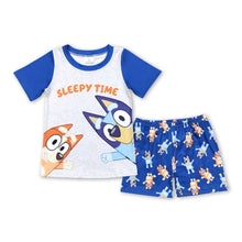 Load image into Gallery viewer, Short sleeves sleepy time dogs kids boys summer pajamas