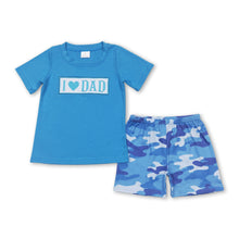 Load image into Gallery viewer, I love DAD top camo shorts boys summer clothes