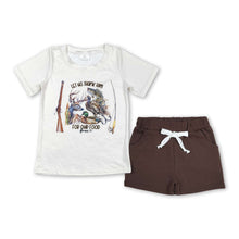 Load image into Gallery viewer, Let us thank him for our food top shorts boys outfits