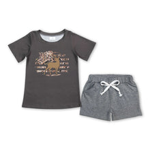 Load image into Gallery viewer, Deer camo short sleeves top grey shorts boy clothing