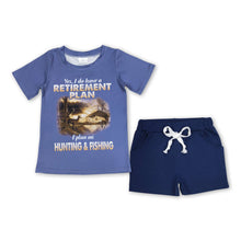 Load image into Gallery viewer, Hunting and fishing top navy shorts boy clothing