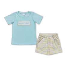 Load image into Gallery viewer, Daddy's boy top stripe shorts children apparel