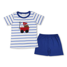 Load image into Gallery viewer, Blue stripe baseball top shorts boys clothing