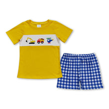 Load image into Gallery viewer, Yellow constructions kids boys summer clothes