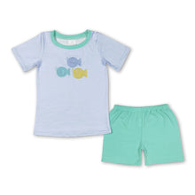 Load image into Gallery viewer, fish top green shorts kids boys summer clothes
