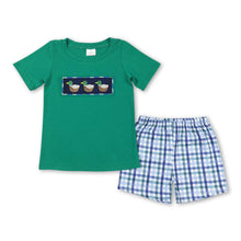 Load image into Gallery viewer, Green duck top plaid shorts boys clothes