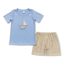 Load image into Gallery viewer, Boat top stripe shorts boys summer clothes
