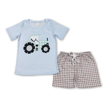 Load image into Gallery viewer, Tractor top plaid shorts boys farm clothing