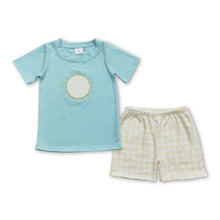 Load image into Gallery viewer, Sun shirt yellow plaid shorts boys summer outfits