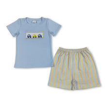 Load image into Gallery viewer, Short sleeves cars top stripe shorts boys clothes