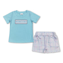 Load image into Gallery viewer, Mama's boy top plaid shorts kids mother's day apparel