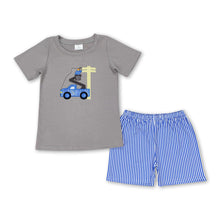 Load image into Gallery viewer, Grey top stripe shorts linemane boys clothes