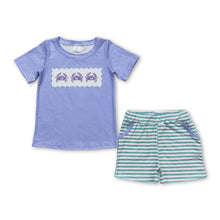 Load image into Gallery viewer, Crab shirt stripe pockets shorts boys summer clothes