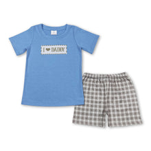 Load image into Gallery viewer, I love DADDY top plaid shorts boys clothing