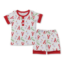 Load image into Gallery viewer, Crawfish duck crocodile kids boys summer pajamas