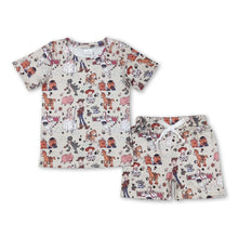 Load image into Gallery viewer, Short sleeves pig shirt shorts kids summer pajamas