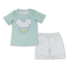 Load image into Gallery viewer, Short sleeves mouse top polka dots shorts boys clothes