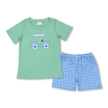Load image into Gallery viewer, Short sleeves golf top plaid shorts boys clothes