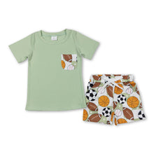 Load image into Gallery viewer, Short sleeves pocket top balls shorts boys summer outfits