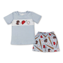 Load image into Gallery viewer, Short sleeves baseball top shorts kids boys clothes