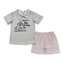 Load image into Gallery viewer, Short sleeves old story top plaid shorts boys clothes