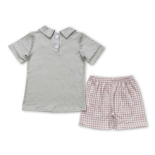 Load image into Gallery viewer, Short sleeves old story top plaid shorts boys clothes