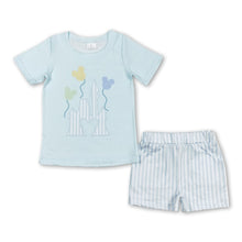 Load image into Gallery viewer, Short sleeves mouse balloon castle kids boys clothes