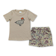 Load image into Gallery viewer, Short sleeves duck hat top camo shorts kids boys clothing