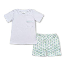 Load image into Gallery viewer, White short sleeves top crab shorts boys clothes