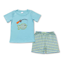 Load image into Gallery viewer, Short sleeves fishing top plaid shorts boys clothing