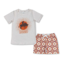 Load image into Gallery viewer, Short sleeves rodeo top aztec shorts boys western clothes