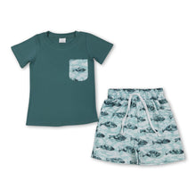Load image into Gallery viewer, Short sleeves fish pocket shorts boys summer clothes