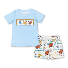 Load image into Gallery viewer, Short sleeves lion top shorts kids boys clothing