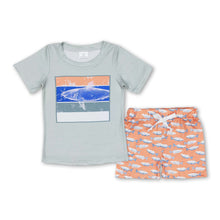 Load image into Gallery viewer, Short sleeves fish print shirt shorts boys summer clothes