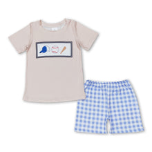 Load image into Gallery viewer, Baseball top plaid shorts boys summer clothes