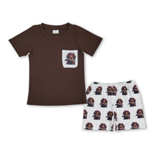 Load image into Gallery viewer, Brown dog duck pocket top shorts boys clothes