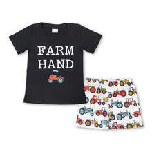 Load image into Gallery viewer, Short sleeves farm tractor kids boys clothes