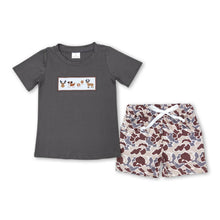 Load image into Gallery viewer, Deer dog top camo shorts kids boys clothing