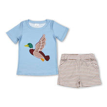 Load image into Gallery viewer, Duck top stripe pockets shorts kids boys clothing