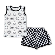 Load image into Gallery viewer, Sleeveless smile top plaid shorts boys clothes