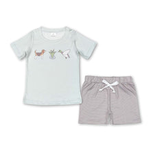 Load image into Gallery viewer, Dog duck top stripe shorts kids boys summer outfits