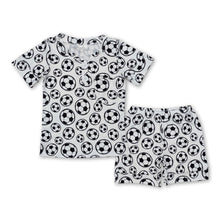 Load image into Gallery viewer, Short sleeves soccer top shorts kids boys pajamas