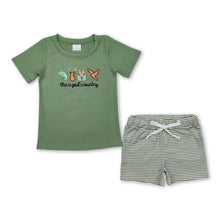 Load image into Gallery viewer, This is god's country fish deer duck top shorts boys clothes