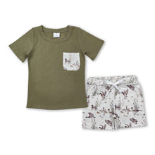 Load image into Gallery viewer, Duck pocket short sleeves top shorts kids boys clothing