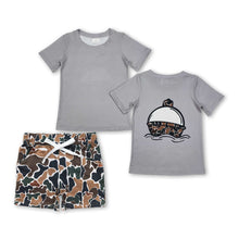 Load image into Gallery viewer, Grey slip float top camo pockets shorts boys clothes