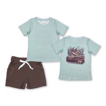 Load image into Gallery viewer, Short sleeves dog duck top brown shorts boys clothes