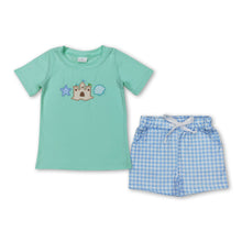 Load image into Gallery viewer, Starfish shell castle top plaid shorts boys kids clothes