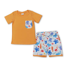 Load image into Gallery viewer, Short sleeves pocket seahorse octopus shorts boys clothes