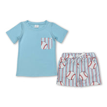 Load image into Gallery viewer, Short sleeves pocket top baseball shorts boys clothes